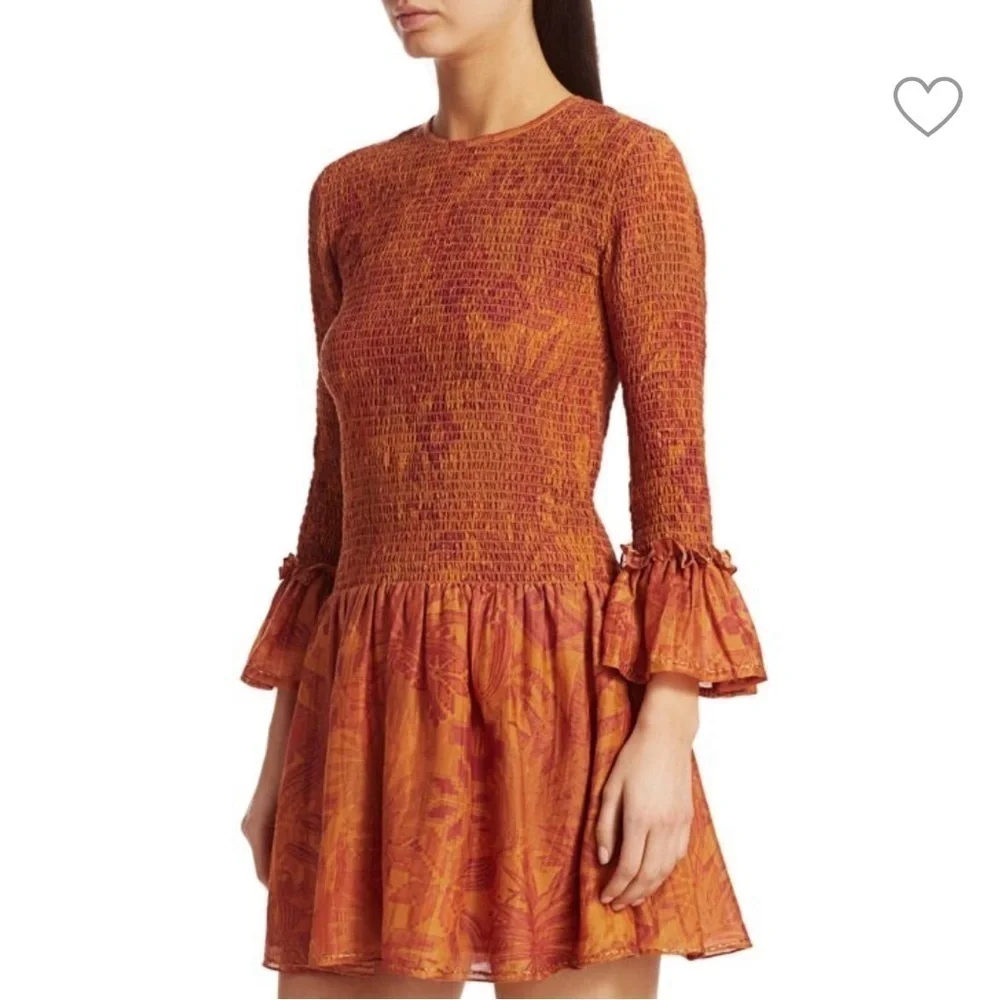 Chufy Orange Aqrequipi Smocked Dress